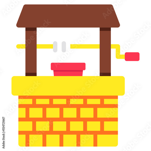 A unique design icon of water well