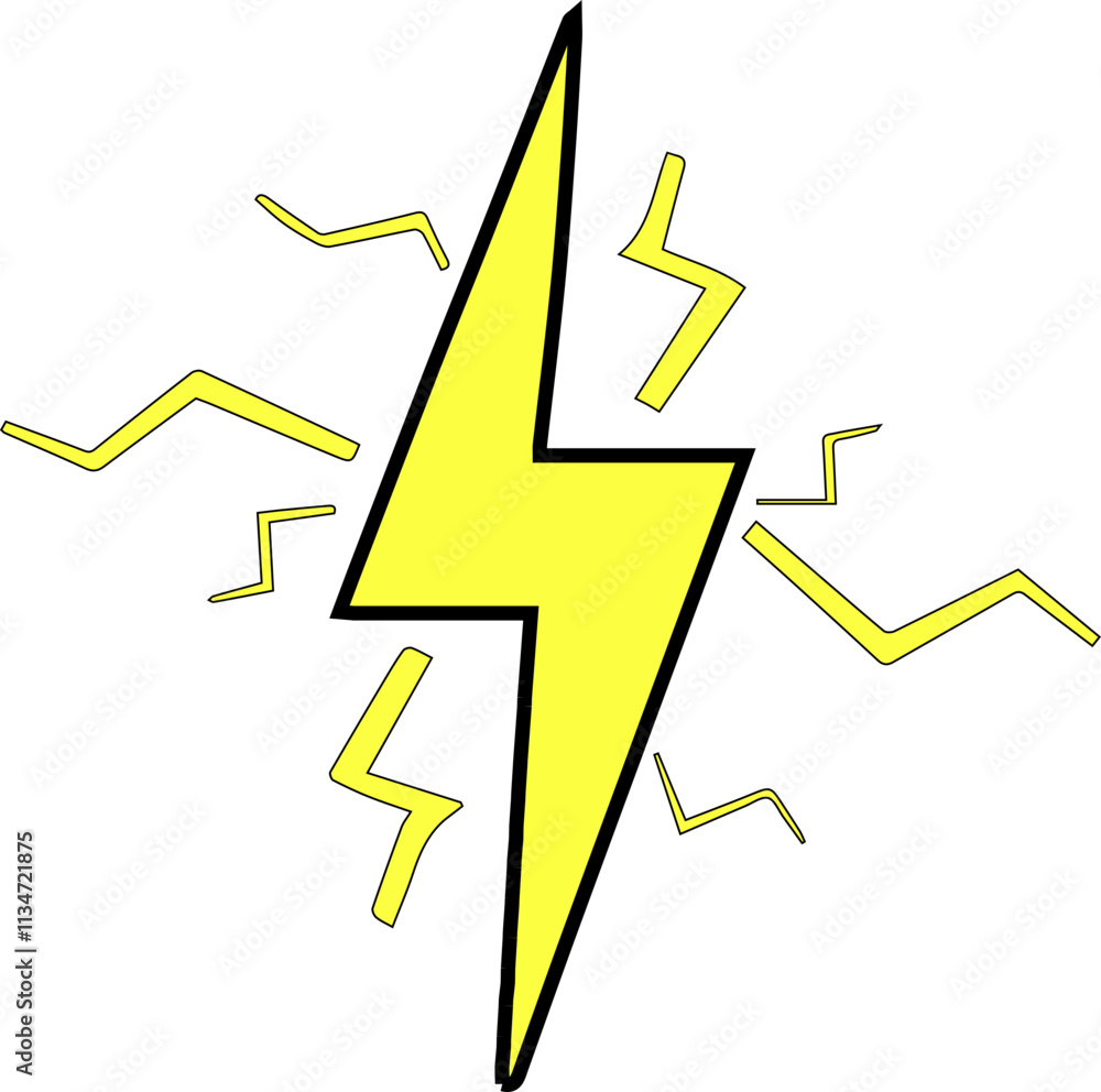 Yellow icon symbolizing lightning and energy Yellow icon symbolizing lightning and energy