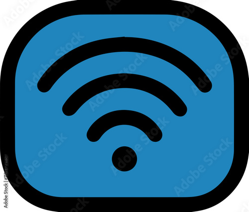Blue wifi signal icon, internet connection symbol