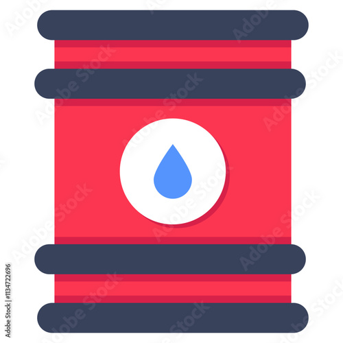 Editable design icon of oil drum