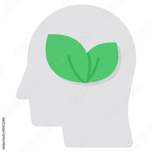 Conceptual flat design icon of eco mind