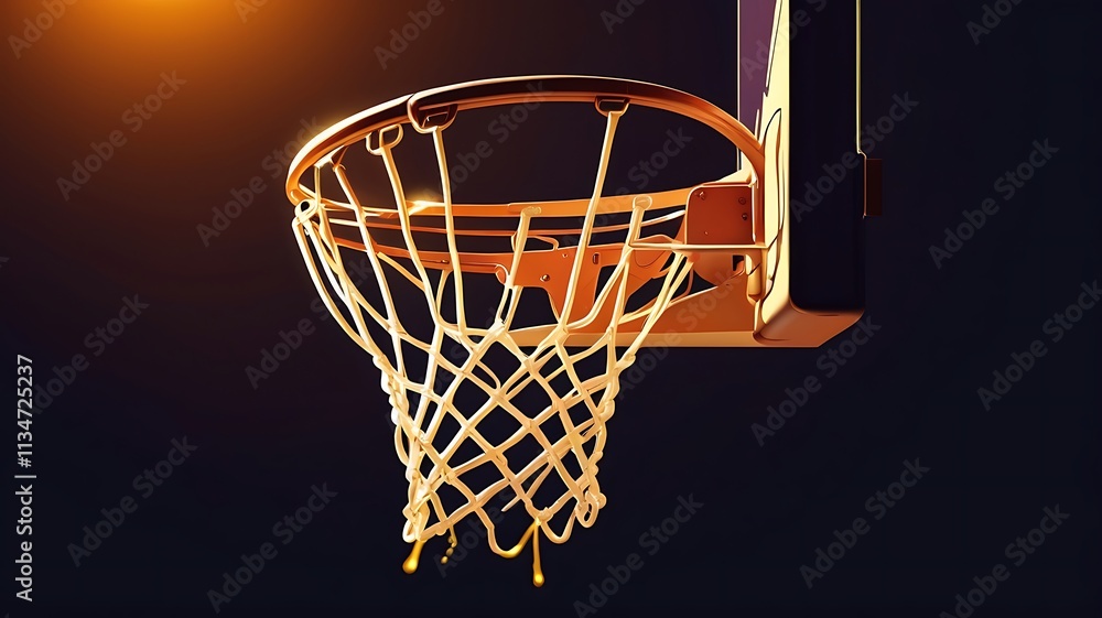 Golden Basketball Hoop Net Dripping Liquid Golden Basketball Hoop Net Dripping Liquid