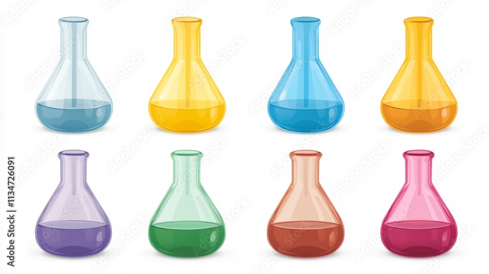 Laboratory Flask Icon Vector Isolated on White Background - 2D Flat Design Laboratory Flask Icon Vector Isolated on White Background - 2D Flat Design