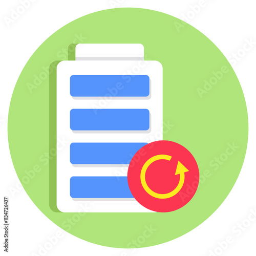 A flat design icon of electric battery