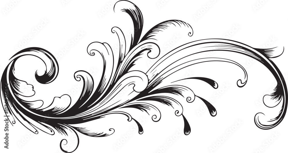Black and white intricate decorative on white background vector Black and white intricate decorative on white background vector