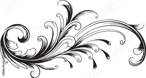 Black and white intricate decorative on white background vector 
