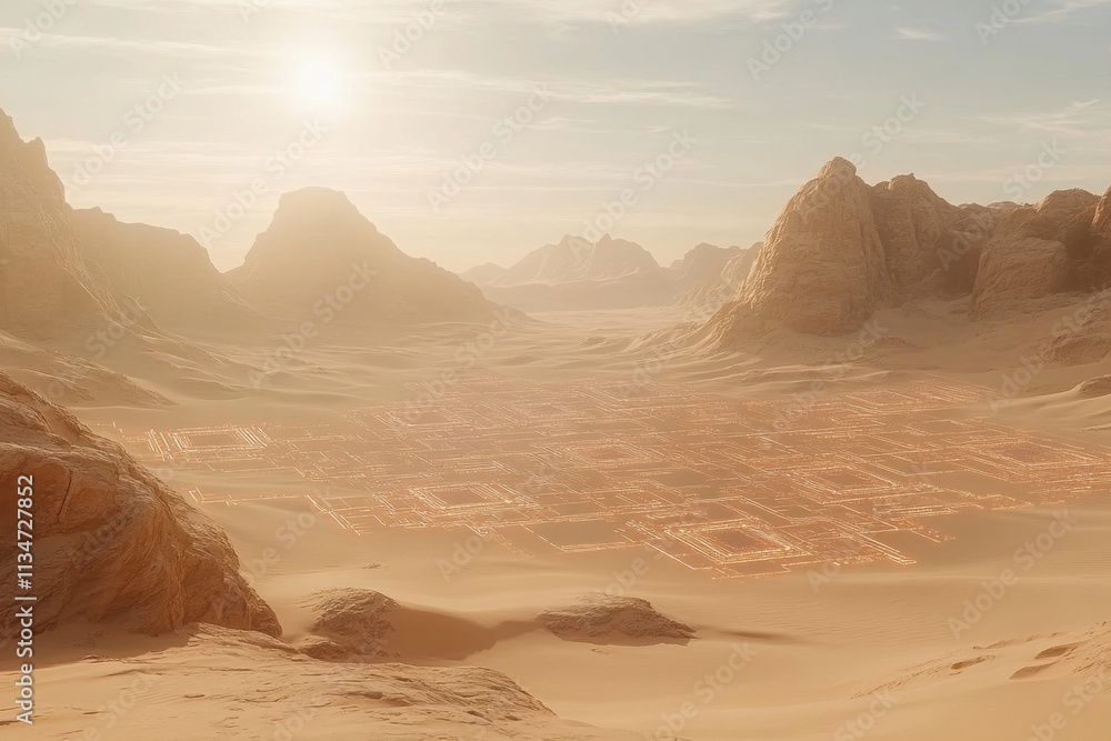 Fototapeta premium Futuristic Desert Cityscape