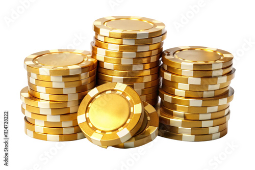 stack of golden poker chips photo