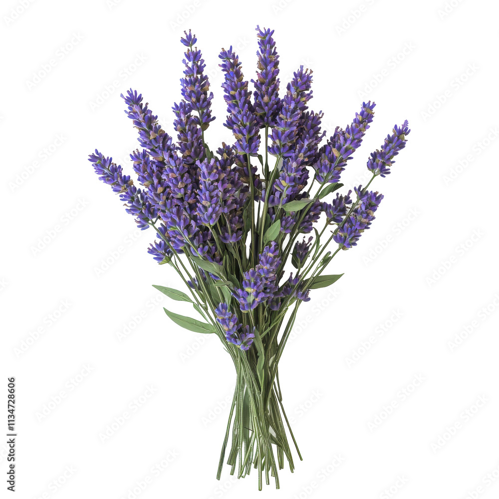 Obraz premium Lavender Bouquet Isolated on PNG Transparent Background
