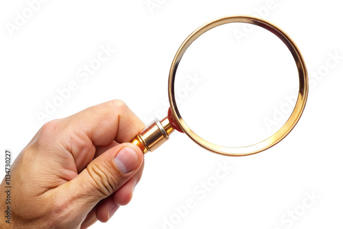 hand holding magnifying glass