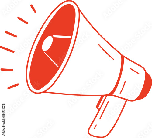 Megaphone Vector design trace on simple background 