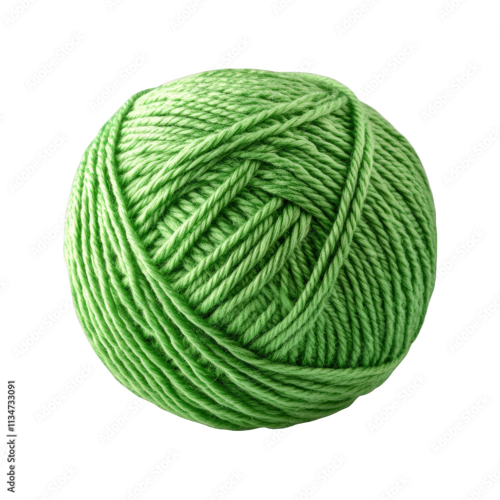 A perfectly round ball of bright green yarn, on transparent background , png A perfectly round ball of bright green yarn, on transparent background , png