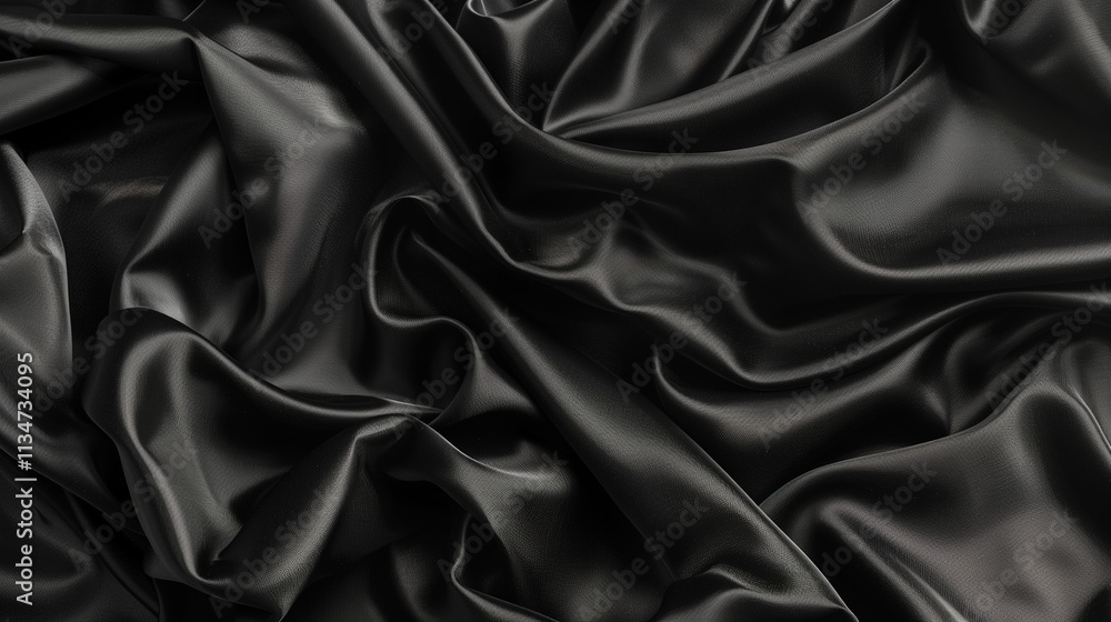 Fototapeta premium Lightly Crumpled Black Paper Background for Textures and Visual Depth
