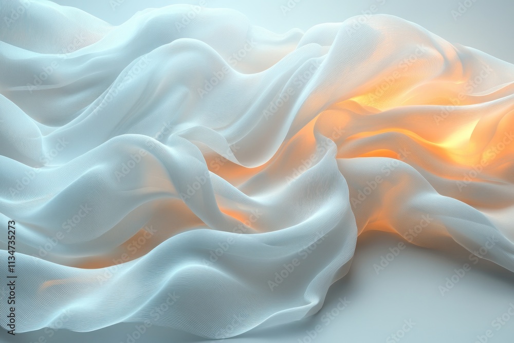 Fototapeta premium Minimalist Abstract Soft Shapes Serene Light Reflections Modern Design Studio Presentation