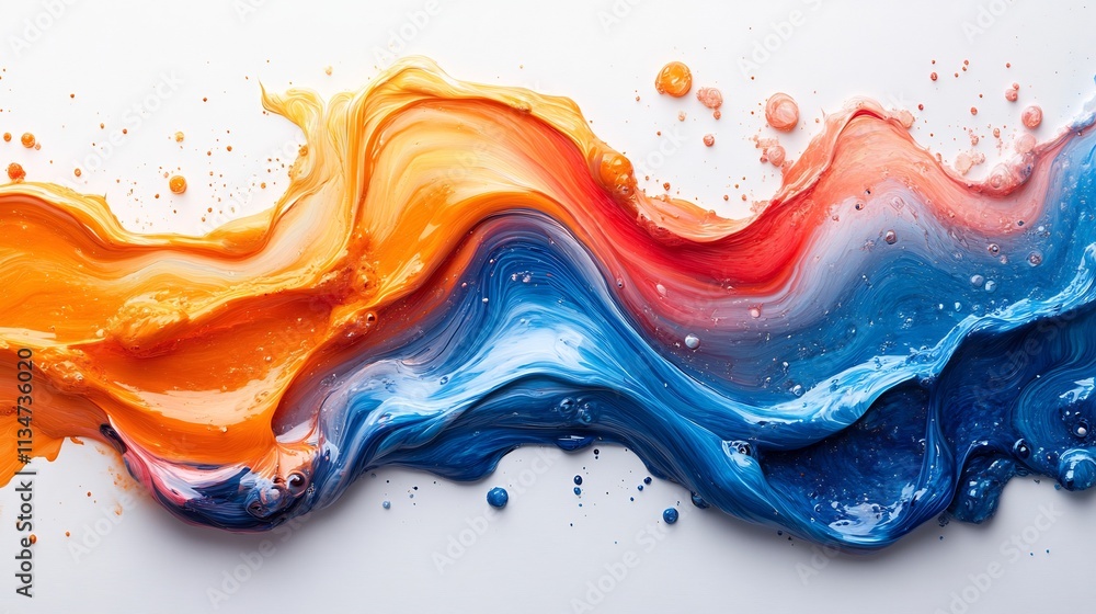 Abstract liquid paint splashes flowing together midair bold dynamic colors blending seamlessly into one another Abstract liquid paint splashes flowing together midair bold dynamic colors blending seamlessly into one another