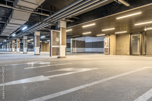 Photography New underground parking road landscape