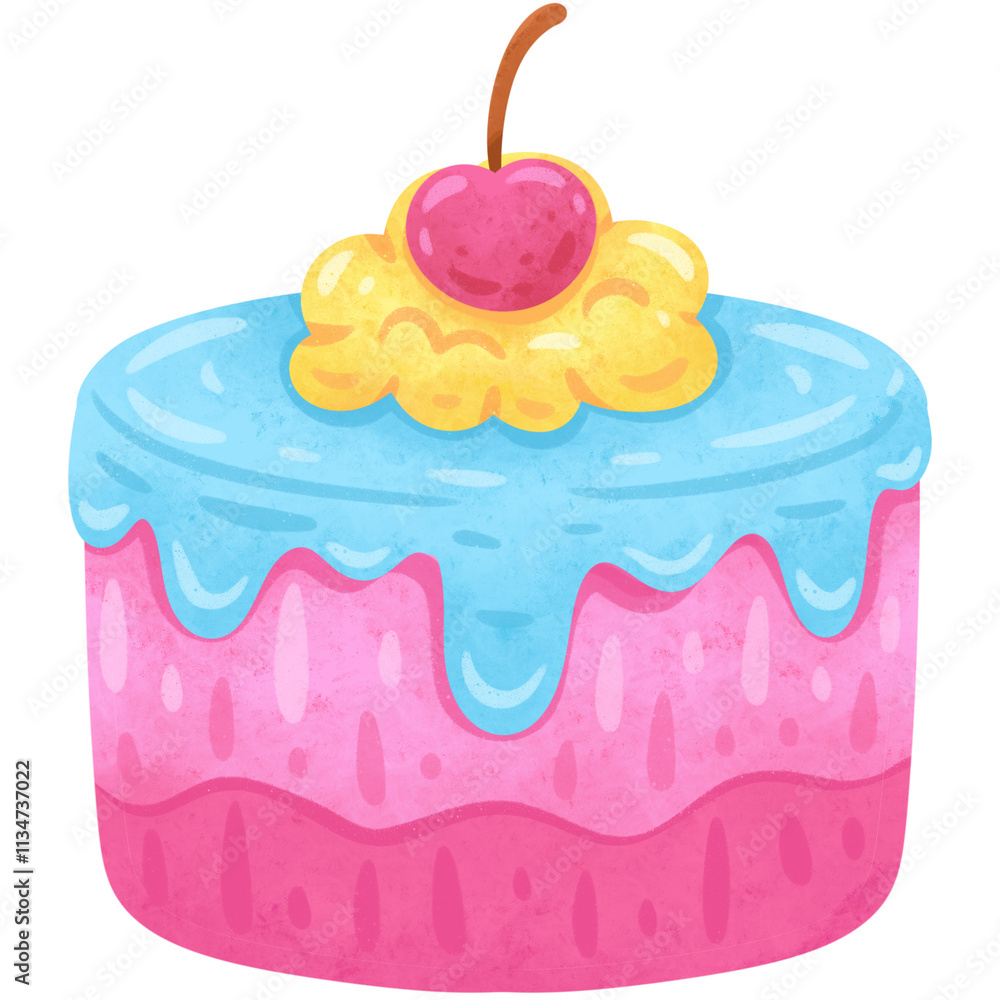 Watercolor dessert icon illustration Watercolor dessert icon illustration