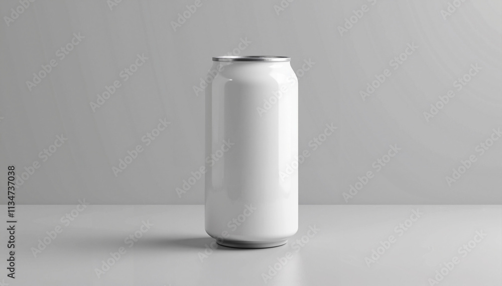Blank can mockup on minimalist background for branding, packaging, and design projects Blank can mockup on minimalist background for branding, packaging, and design projects