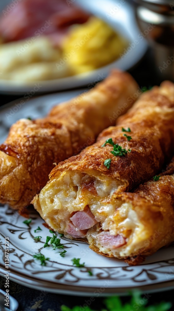 Crispy Ham and Cheese Pastry Rolls Crispy Ham and Cheese Pastry Rolls