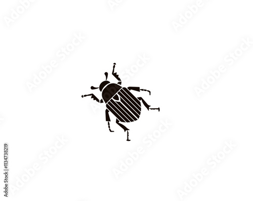 Flat vector illustration of beetle in minimalist style