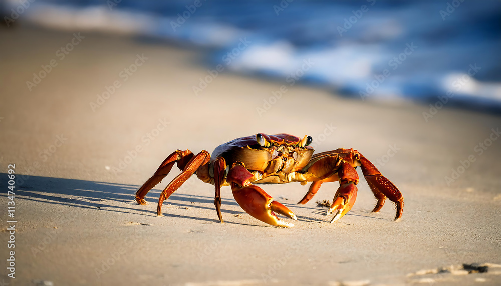 Crab's Coastal Stroll: A Sideways Journey on the Beach Crab's Coastal Stroll: A Sideways Journey on the Beach