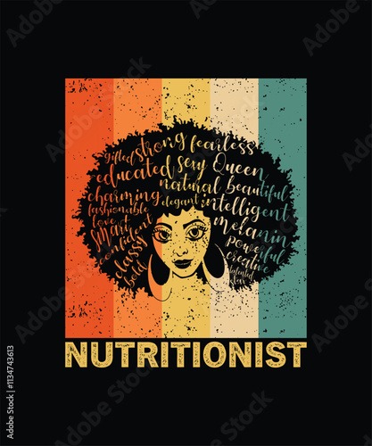 Nutritionist Black History Month Shirt Retro Vintage Tee