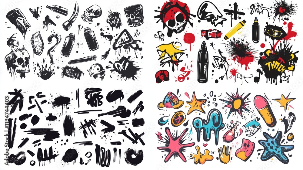 Fototapeta premium Graphic Design Elements Collection - Graffiti Style