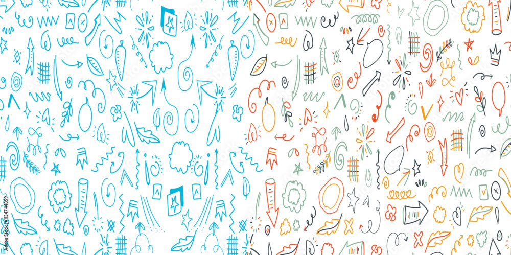 Colorful memphis doodle pattern background with a teal background, featuring vibrant abstract doodle shapes and patterns. Colorful memphis doodle pattern background with a teal background, featuring vibrant abstract doodle shapes and patterns.