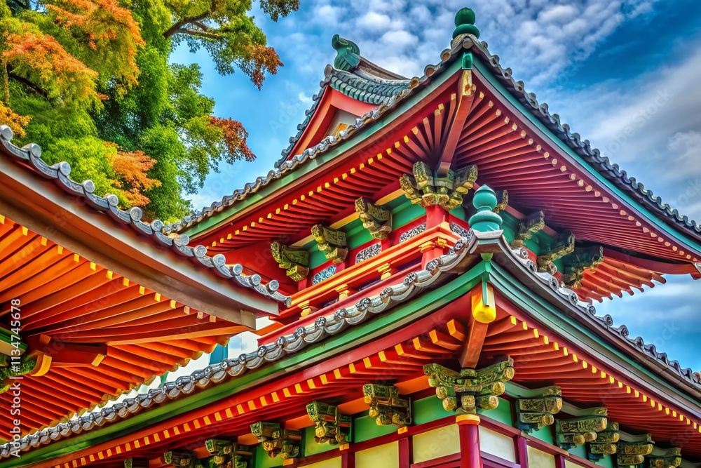 Captivating Detail of Eaves on a Traditional Japanese Pagoda Showcasing Intricate Architecture and Cultural Significance in Urban Exploration Photography Captivating Detail of Eaves on a Traditional Japanese Pagoda Showcasing Intricate Architecture and Cultural Significance in Urban Exploration Photography