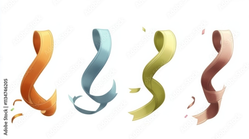 Colorful Ribbons Graphic Design Elements Colorful Ribbons Graphic Design Elements