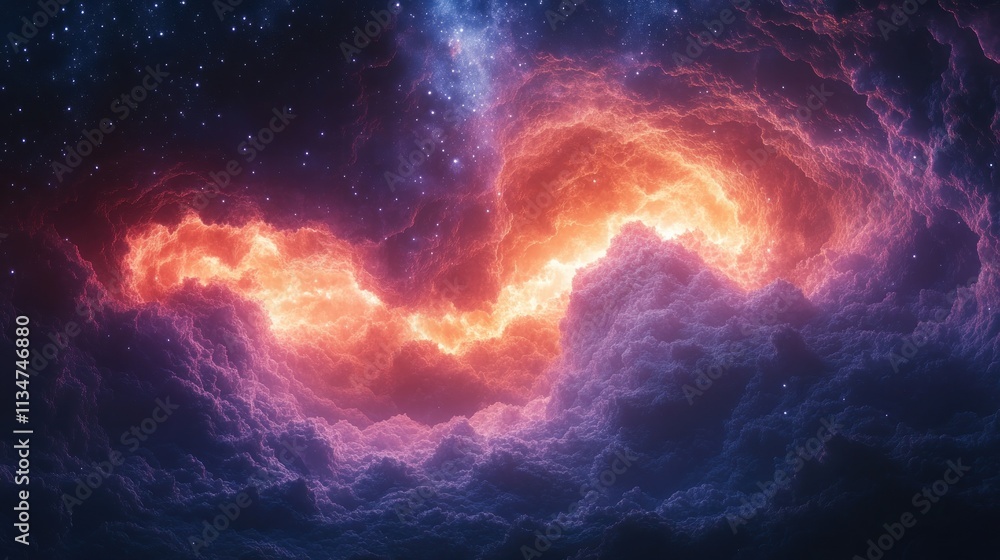 Vibrant Cosmic Portal with Swirling Gases and Ethereal Light on Dark Starry Background Vibrant Cosmic Portal with Swirling Gases and Ethereal Light on Dark Starry Background