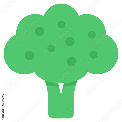 A colored design icon of broccoli