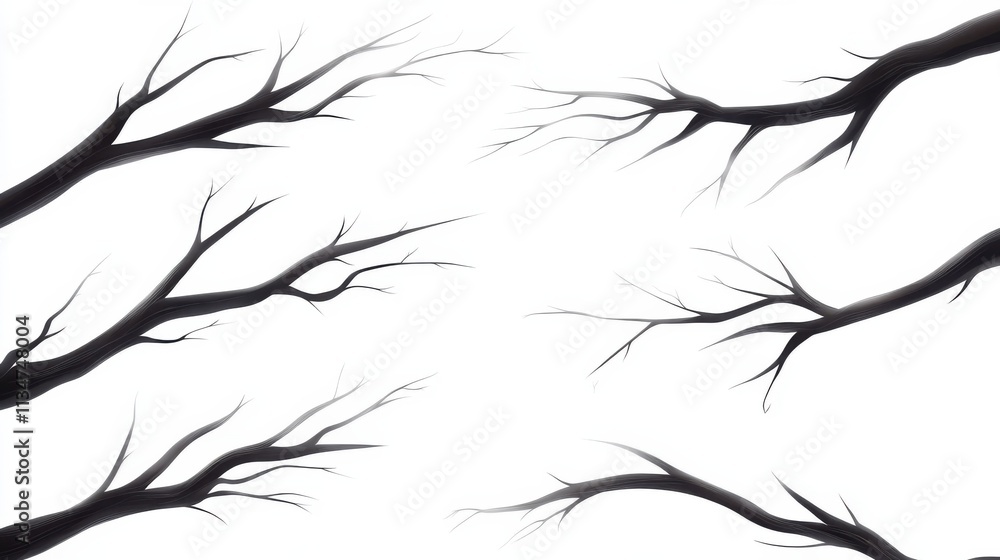 Fototapeta premium Elegant Bare Branches Graphic Design