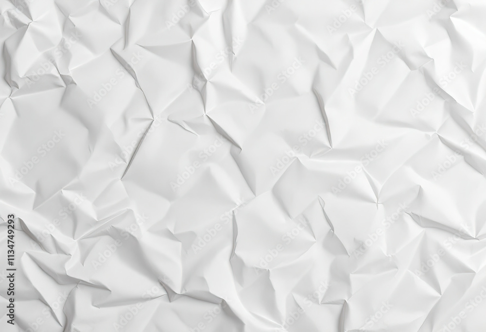 Obraz premium Abstract Wrinkled White Paper Texture Background