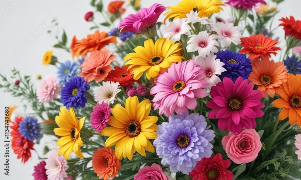A beautiful bouquet of colorful flowers against a crisp white background , bouquet, white A beautiful bouquet of colorful flowers against a crisp white background , bouquet, white