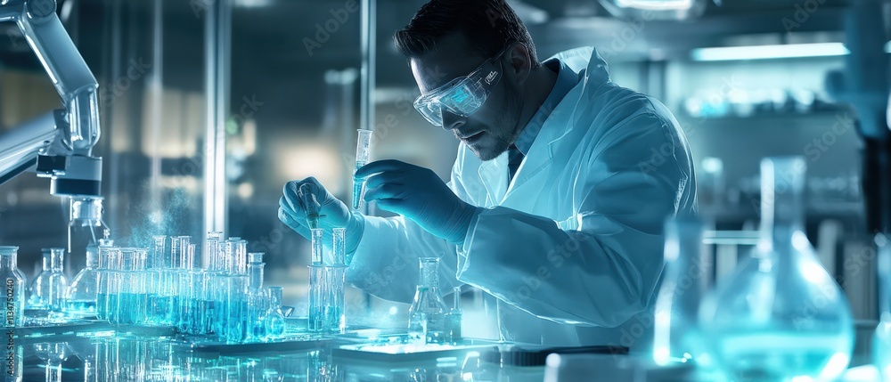 Scientific research experiment modern laboratory action scene high-tech environment close-up view chemistry innovation Scientific research experiment modern laboratory action scene high-tech environment close-up view chemistry innovation