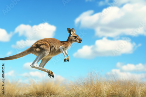 Red Kangaroo Leap: Australian Wildlife in Action photo