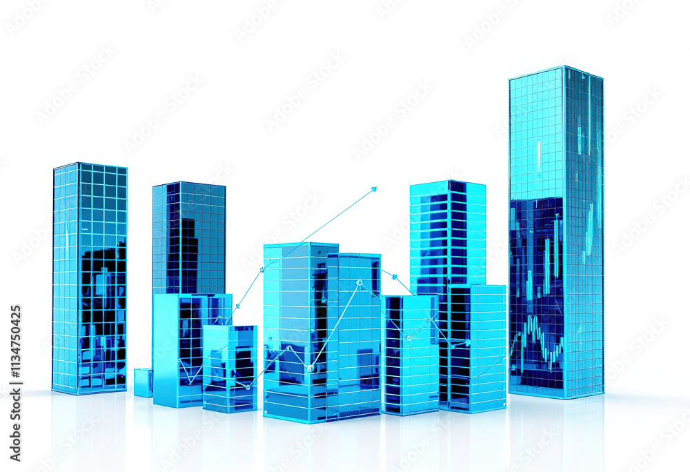 Fototapeta premium Dynamic data visualization showcasing upward trend