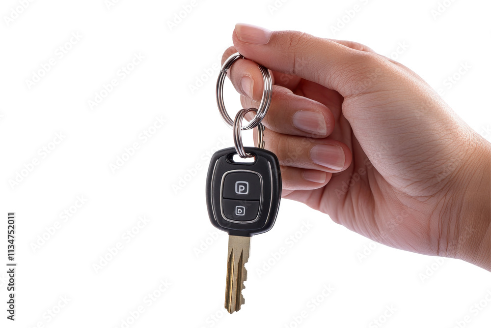 Hand Holding Car Key Isolated on PNG Transparent Background Hand Holding Car Key Isolated on PNG Transparent Background