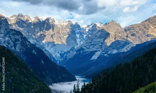 Wallpaper Mural Majestic snow-capped Himalayas with a dark coniferous forest in the foreground. Torontodigital.ca
