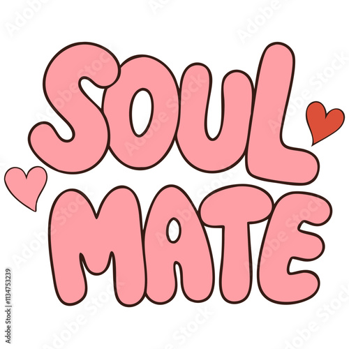 Soul mate design with hearts conveys love and connection