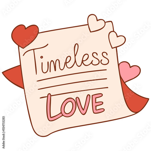 Timeless love letter with hearts, expressing deep emotions and affection