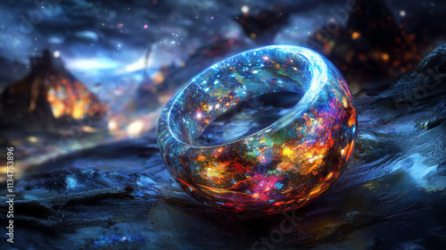 Quantum Fluctuation Mood Ring: Magical Realism 3D Render