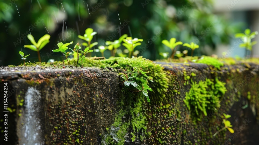 Green Life on a Rainy Day