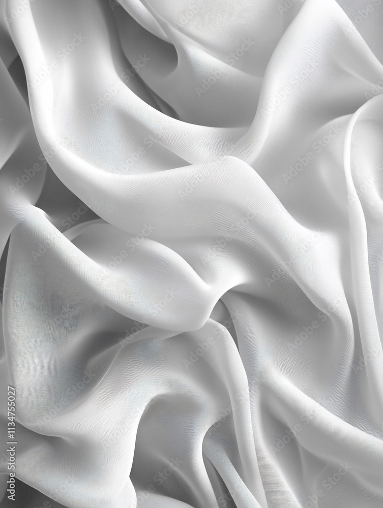 Obraz premium Soft, flowing white fabric creating elegant textures and patterns.