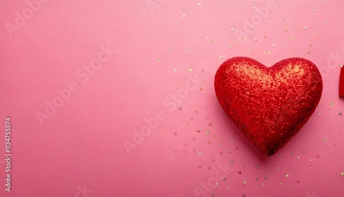 Background with Heart: Love Concept Greeting Card Template with Copy Space