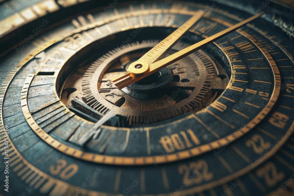Obraz premium A conceptual clock with ruler-shaped hour and minute hands, and a calculator embedded at the center, symbolizing the precision of time management and the importance of calculation in resource allocate