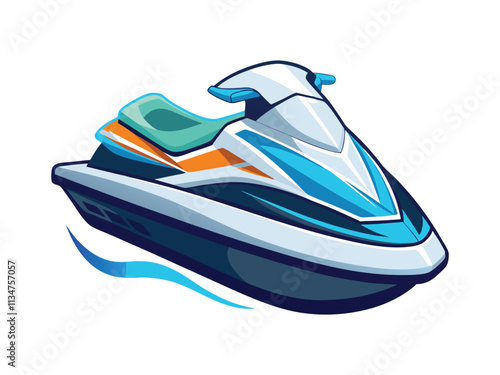 Jet Ski Design - White Background Vector Art