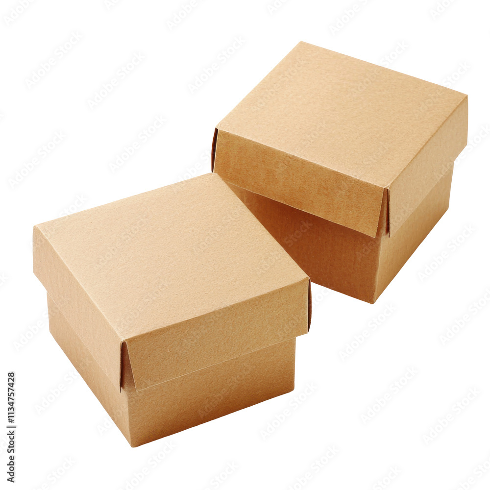 Two Cardboard Boxes Isolated on PNG Transparent Background Two Cardboard Boxes Isolated on PNG Transparent Background