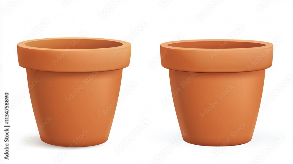 Clay Plant Pot Vector Isolated Illustration for Botanical Designs and Gardening Projects Clay Plant Pot Vector Isolated Illustration for Botanical Designs and Gardening Projects